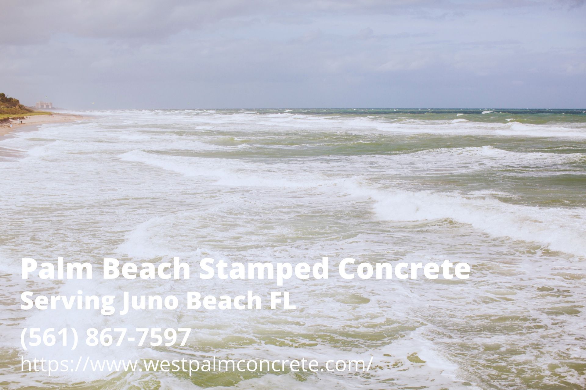 Juno Beach. Text by Palm Beach Stamped Concrete - a decorative concrete company serving Juno Beach, FL