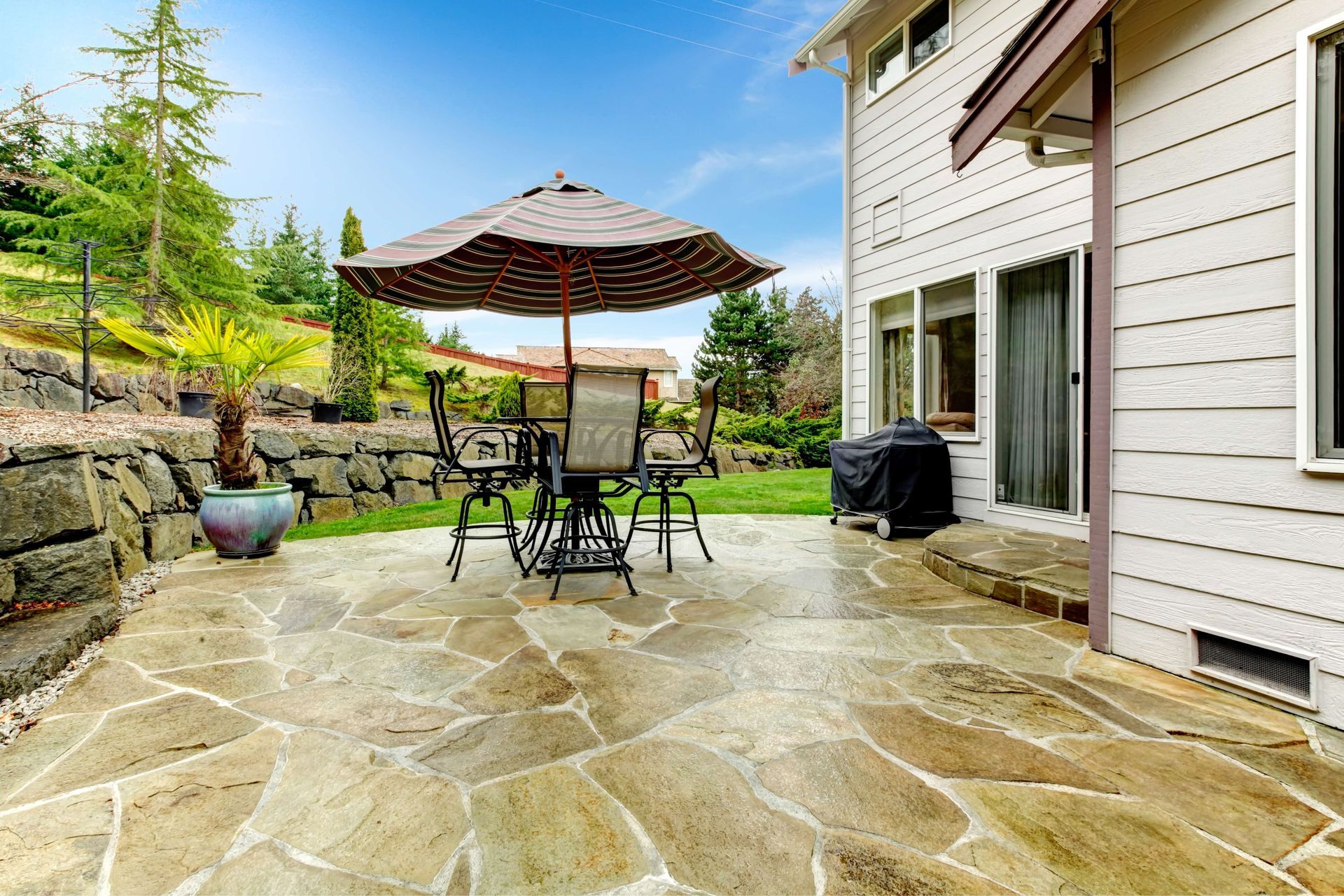 stamped concrete patio in Juno Beach with a unique stamping pattern