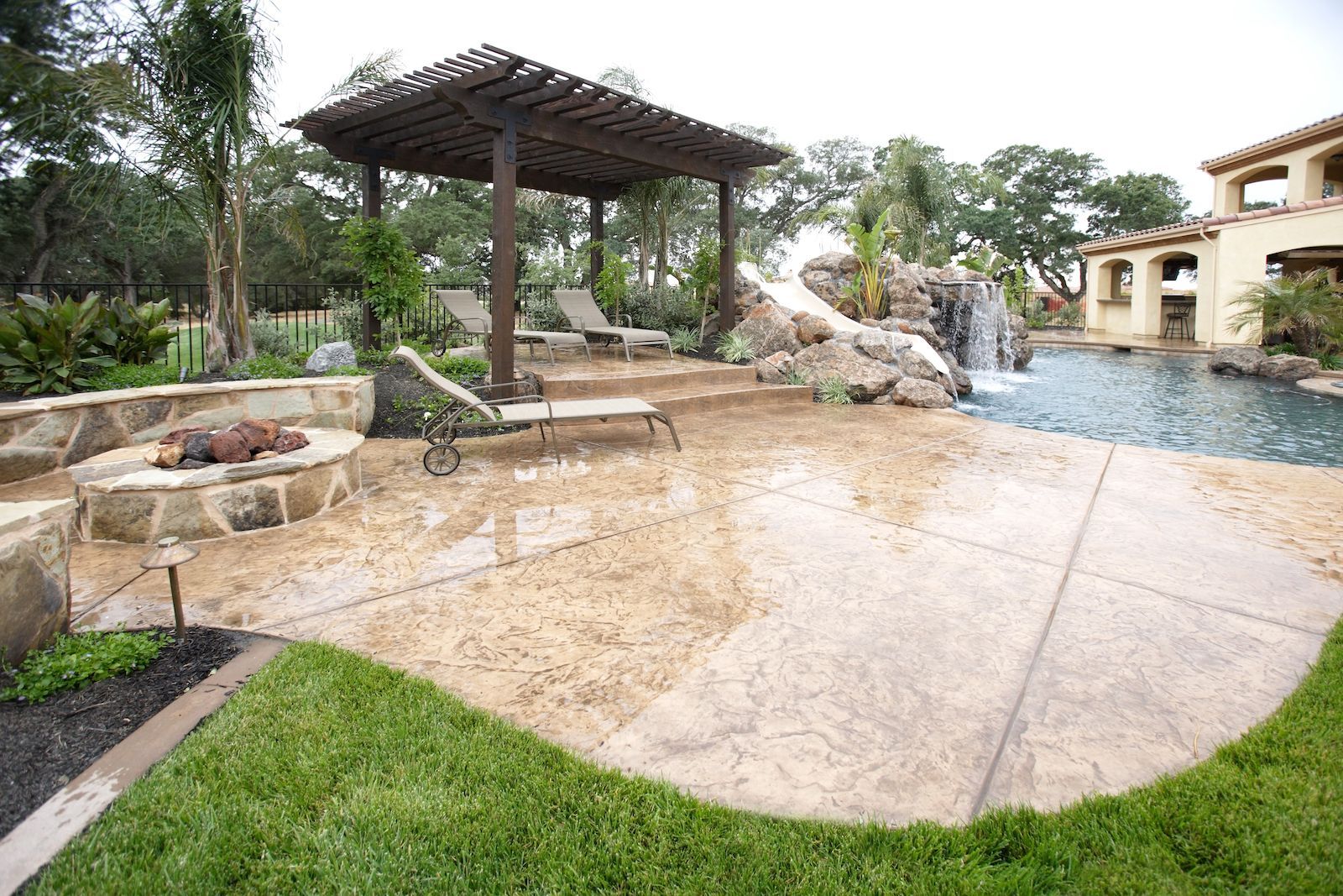 stamped concrete pool deck project in Juno Beach, FL